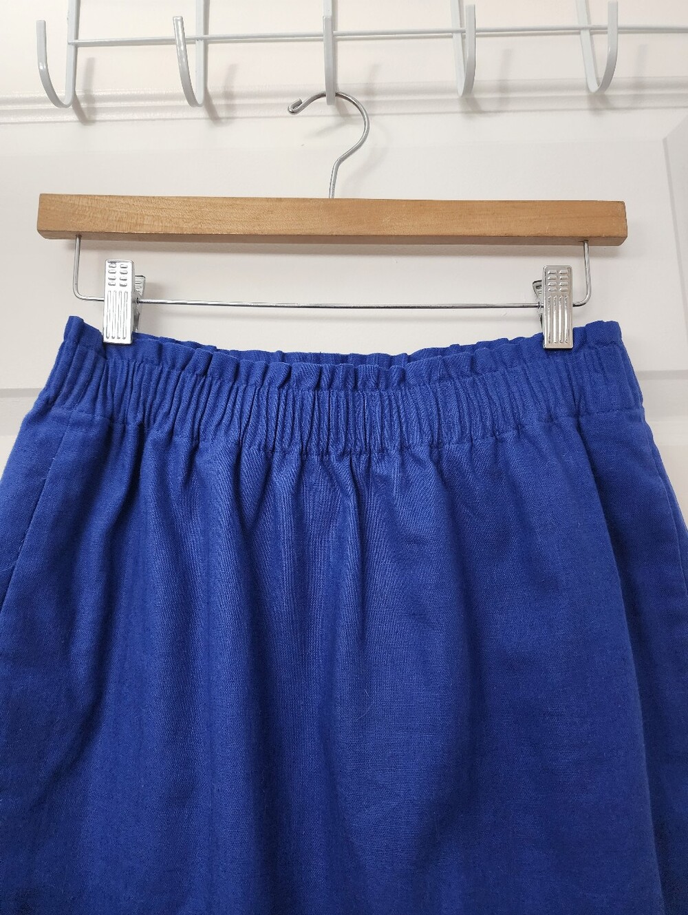 J.Crew Scalloped Hem Blue Linen Blend Women’s Mini Skirt Size 2 - Picture 3 of 7